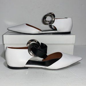 Proenza Schouler Grommet D'orsay Flat White Sz 40